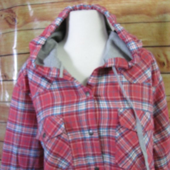 ROPER  LADIES PINK PLAID THERMAL  HOODED JACKET - Picture 2 of 9